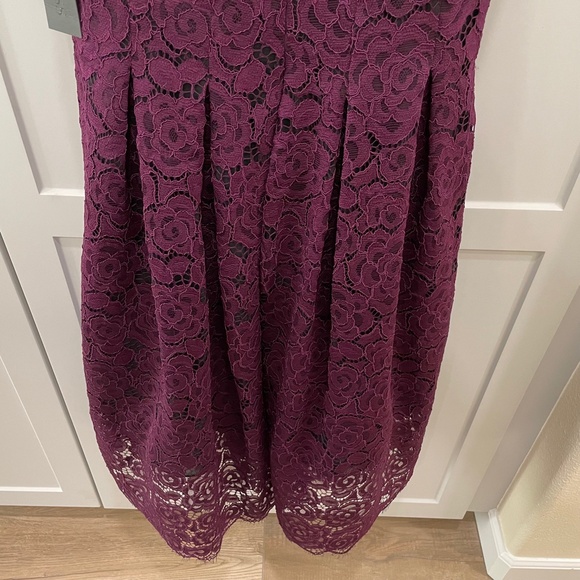 Vera Wang Dress Womens 14 Purple Lace Fit Flare Special Occasion Prom Party - Picture 9 of 16